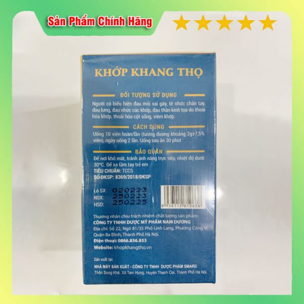 Khớp khang thọ - Giảm triệu chứng đau nhức xương khớp
