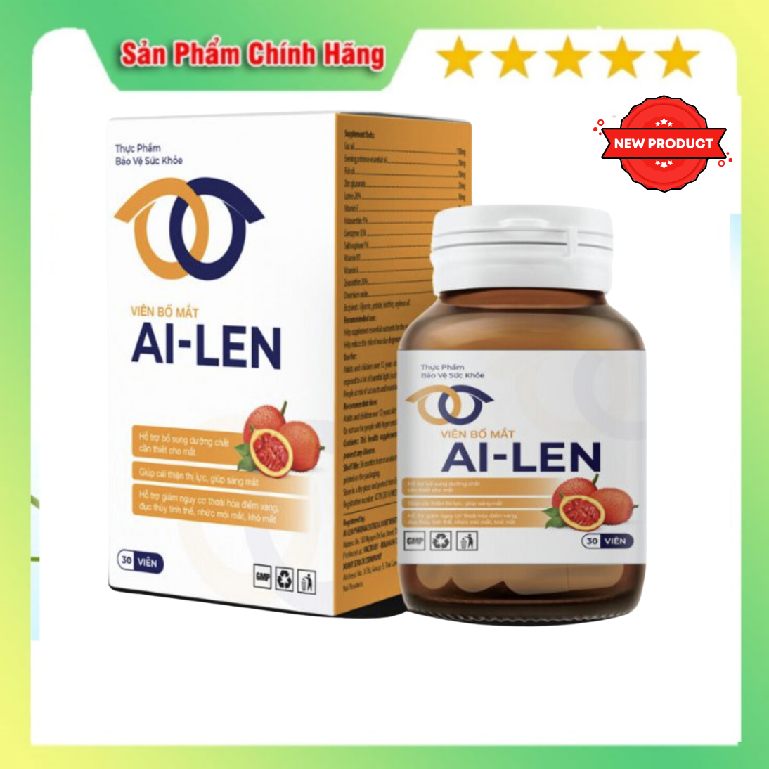 Viên Bổ Mắt Ai-Len Hỗ Trợ Cải Thiện Thị Lực (Hộp 30 viên)