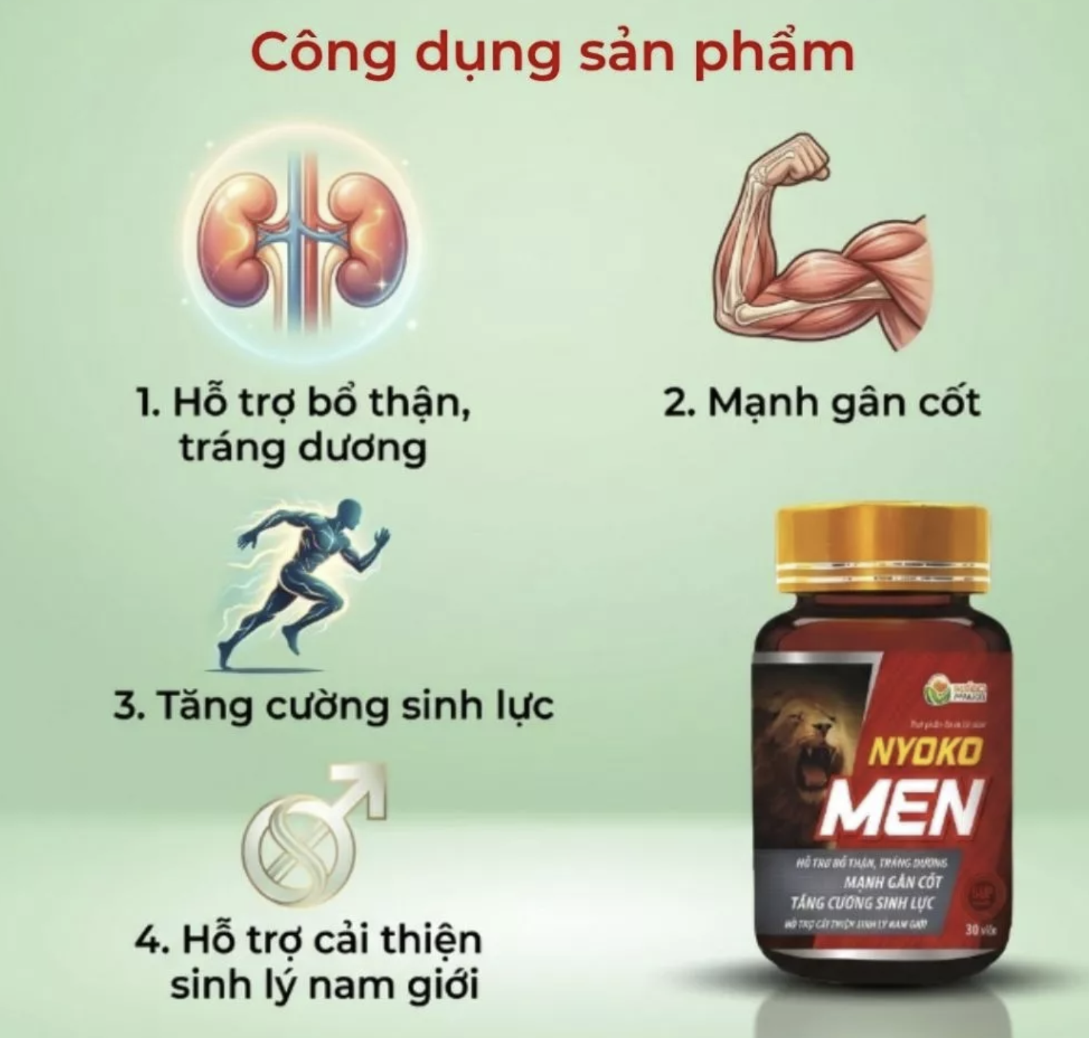 Công dụng của viên uống bổ thận Nyoko Men
